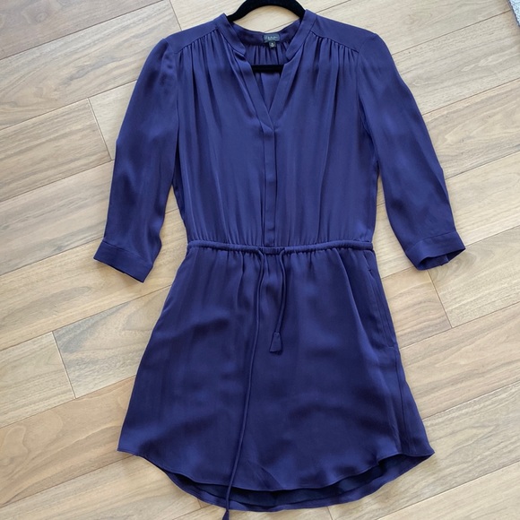Purple silk Babaton dress with sleeves and pockets - Picture 1 of 3